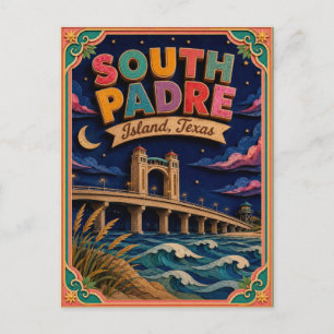 Carte Postale PopCut États South Padre Island Texas Art en Papie