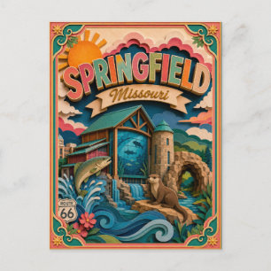 Carte Postale PopCut États Springfield Missouri Art Papier