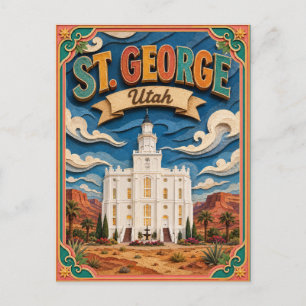Carte Postale PopCut États St. George Utah Art en Papier