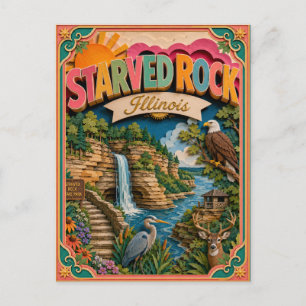 Carte Postale PopCut États Starved Rock Illinois Art Papier