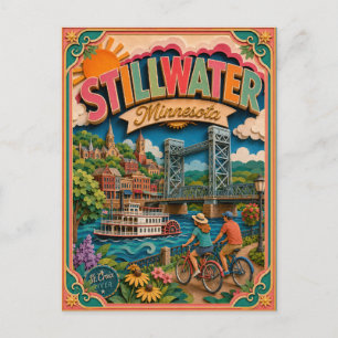 Carte Postale PopCut États Stillwater Minnesota Art Papier
