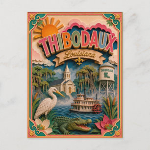 Carte Postale PopCut États Thibodaux Louisiane Art Papier