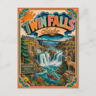 Carte Postale PopCut États Twin Falls Idaho Art Papier
