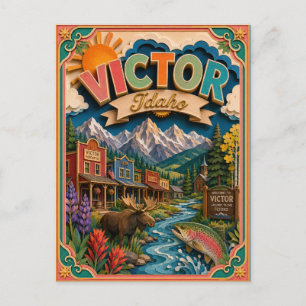 Carte Postale PopCut États Victor Idaho Art Papier