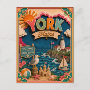Carte Postale PopCut États York Maine Art Papier