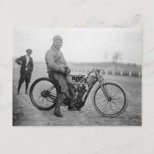 Carte Postale Pope Motorcycle Racer, 1915