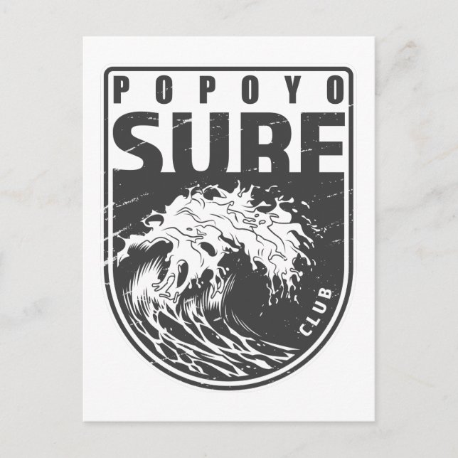 Carte Postale Popoyo Surf Club Nicaragua Emblem (Devant)