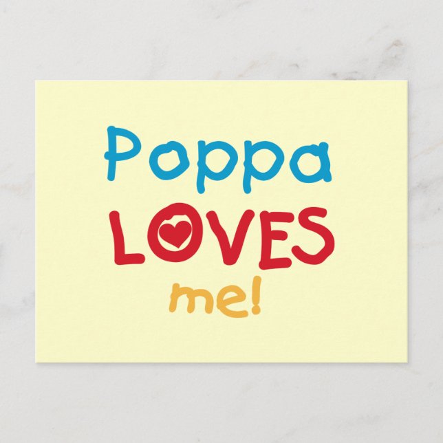 Carte Postale Poppa m'aime T-shirts et cadeaux (Devant)