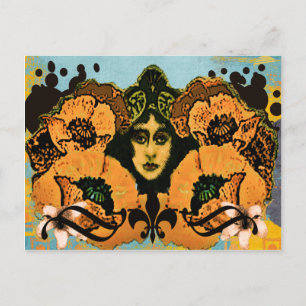 Carte Postale Poppies Art Nouveau