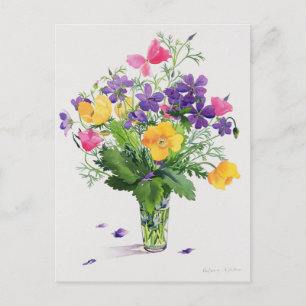 Carte Postale Poppies et géraniums