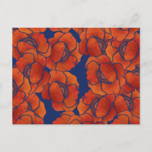 Carte Postale Poppies Motif Art Poppy
