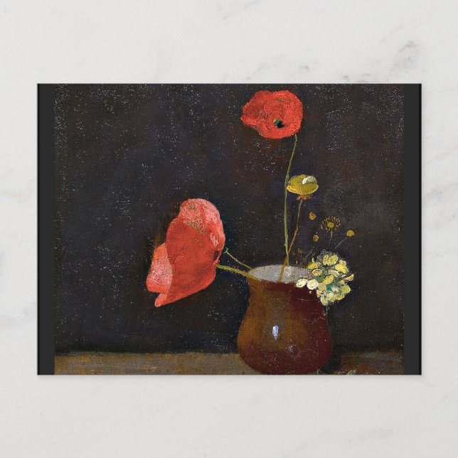 Carte Postale Poppies, peinture florale d'Odilon Redon (Devant)