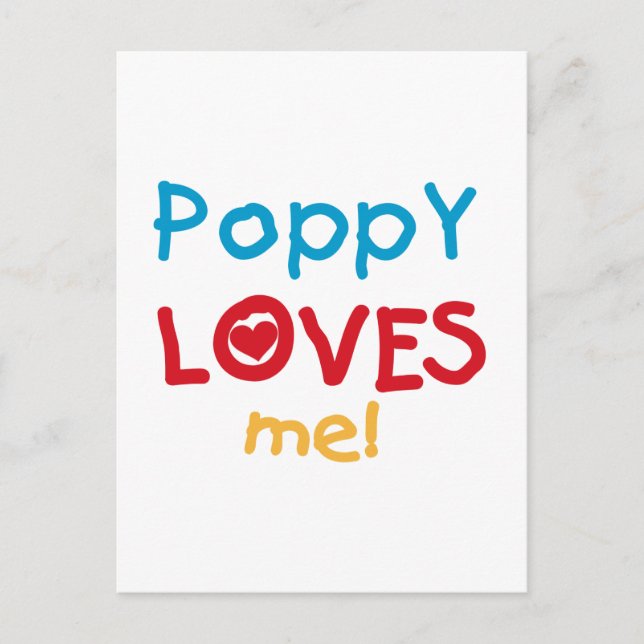 Carte Postale Poppy aime moi t-shirts et cadeaux (Devant)