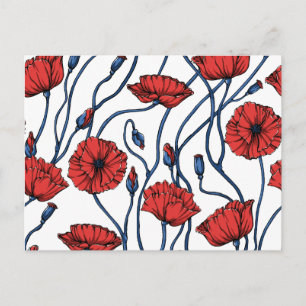Carte Postale Poppy Bouquet