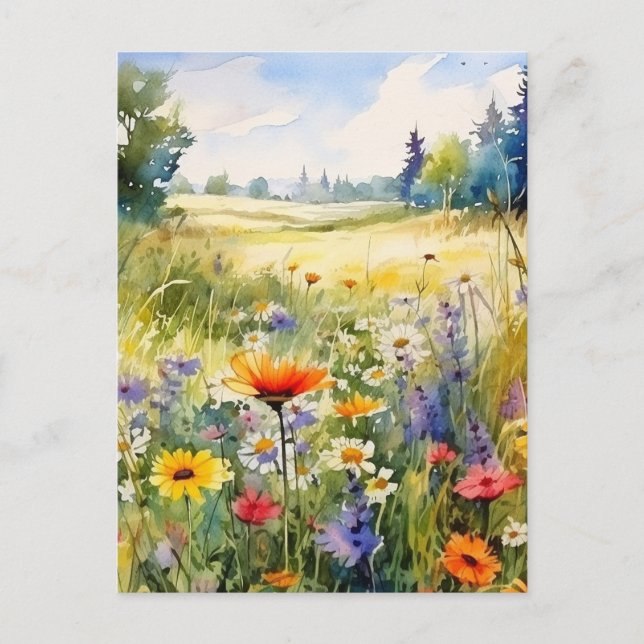 Carte postale Poppy Field Landscape (Devant)