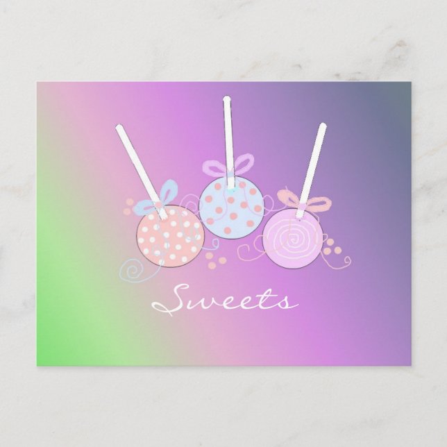 Carte Postale Pops de gâteau pastel (Devant)