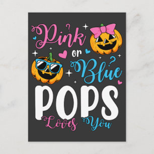 Carte Postale Pops Pink ou Blue T'aime Bébé Citrouille
