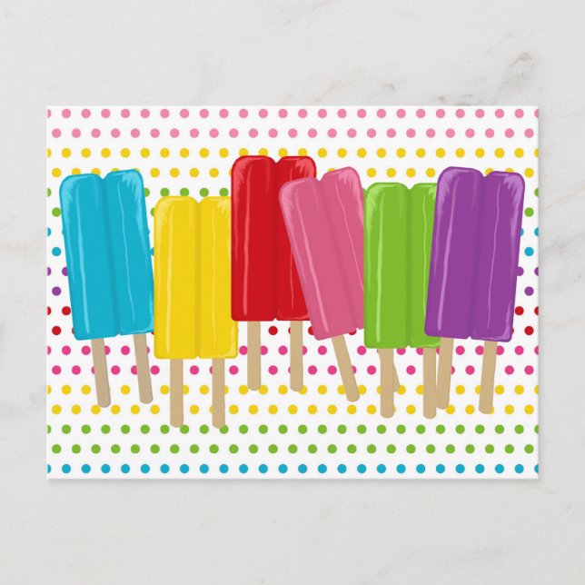 Carte Postale Popsicles et Pois (Devant)