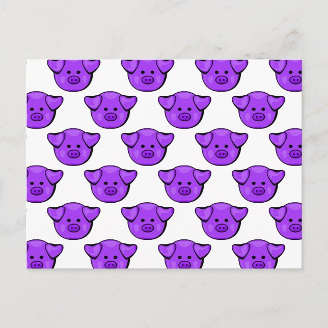 Carte Postale Porcs mignons pourpres (Devant)