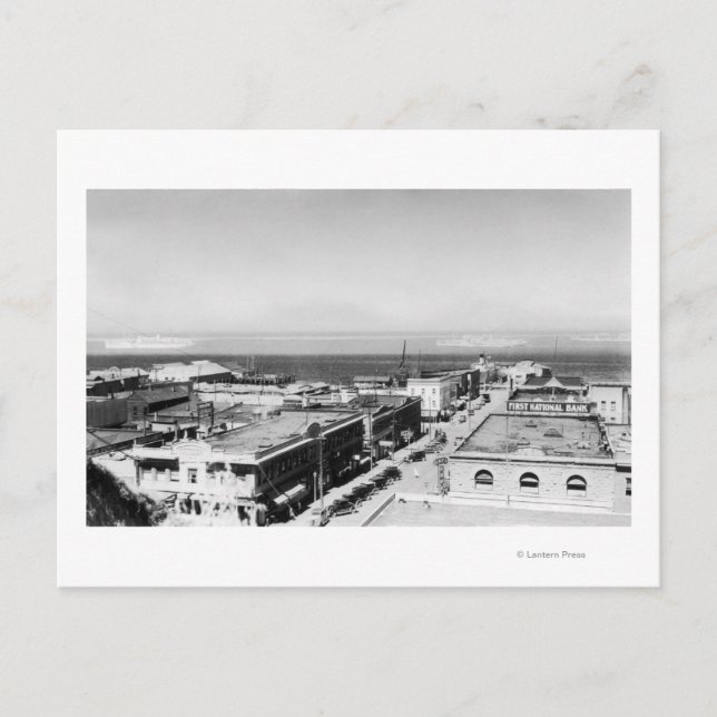 Carte Postale Port Angeles, WA Town View et Harbour Photographie (Devant)