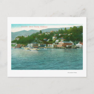 Carte Postale Port avec yachts et bateaux à voile
