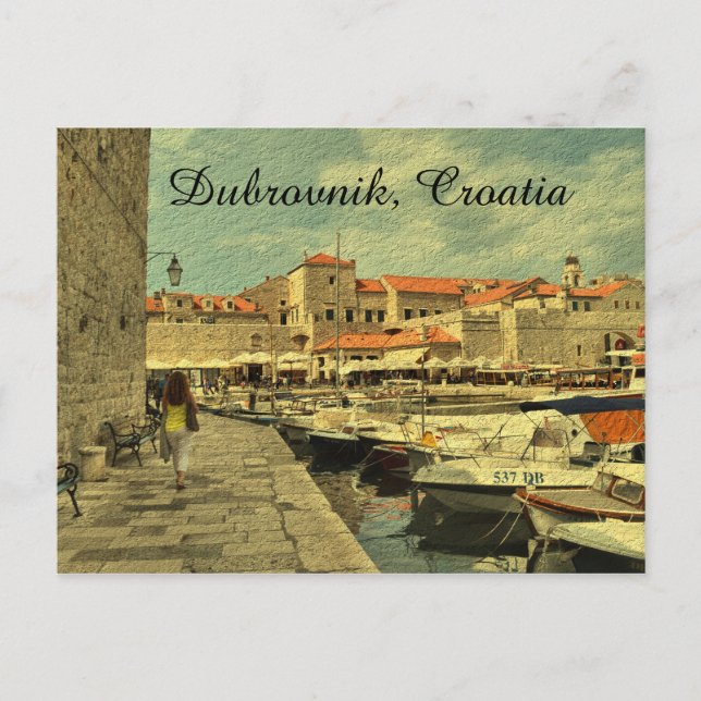 Carte Postale Port de Dubrovnik Croatie (Devant)