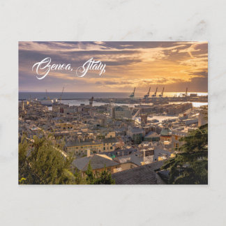 Carte Postale Port de Gênes, Italie.