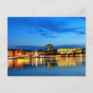 Carte Postale Port de Hambourg Hafen Deutschland Alster Nuit