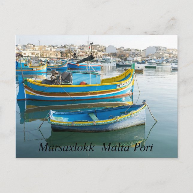 Carte postale Port de Malte Marsaxlokk (Devant)