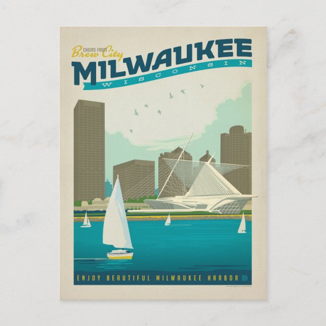 Carte Postale Port de Milwaukee, Wisconsin (Devant)