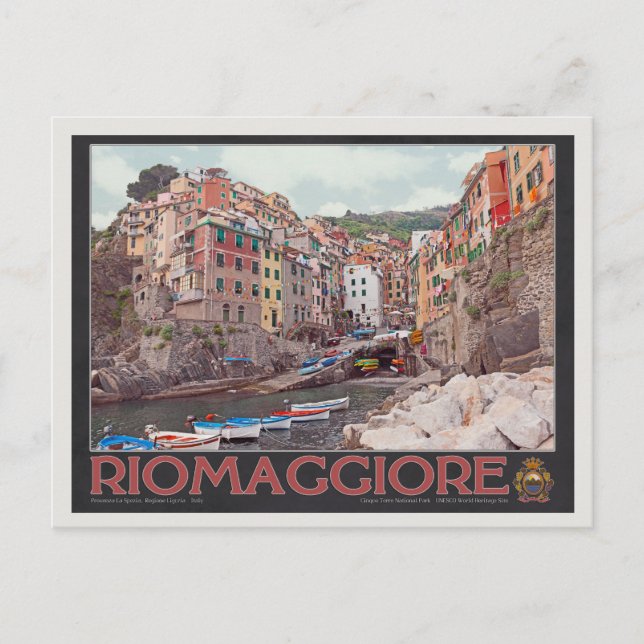 Carte Postale Port de Riomaggiore - sur Black.jpg (Devant)