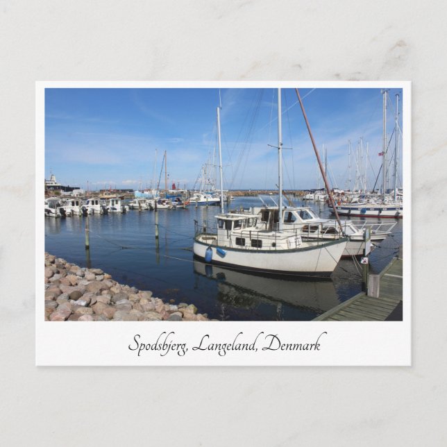 Carte Postale Port de Spodsbjerg, Langeland, Danemark (Devant)