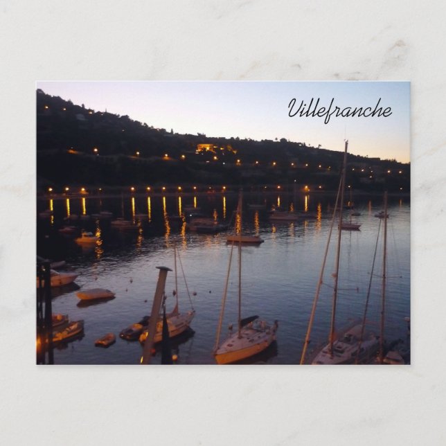 Carte Postale port de Villefranche matin (Devant)