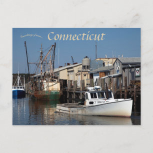Carte Postale Port du Connecticut donnant sur Long Island