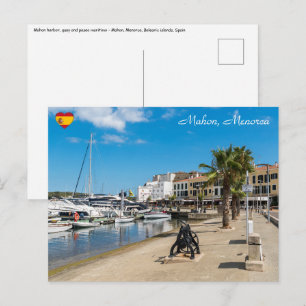 Carte Postale port et promenade maritime de Mahon - Menorca, Esp