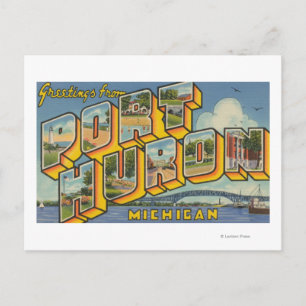 Carte Postale Port Huron, Michigan - Grandes Lettres Scènes 2