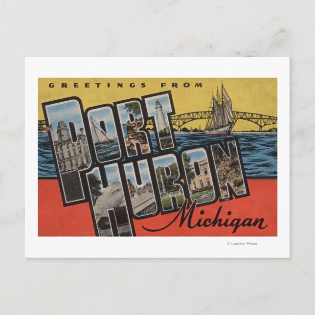 Carte Postale Port Huron, Michigan - Scènes de grandes lettres (Devant)