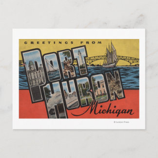 Carte Postale Port Huron, Michigan - Scènes de grandes lettres