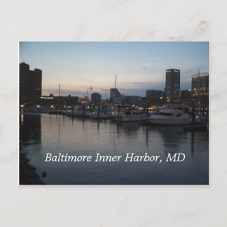 Carte Postale Port intérieur de Baltimore à la nuit