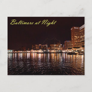 Carte Postale Port intérieur de Baltimore à la nuit