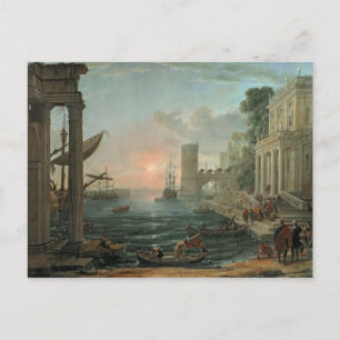 Carte Postale Port maritime avec l'embarquement