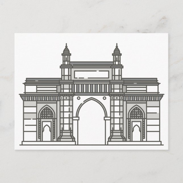 Carte Postale Portail De L'Inde Mumbai World Landmark (Devant)