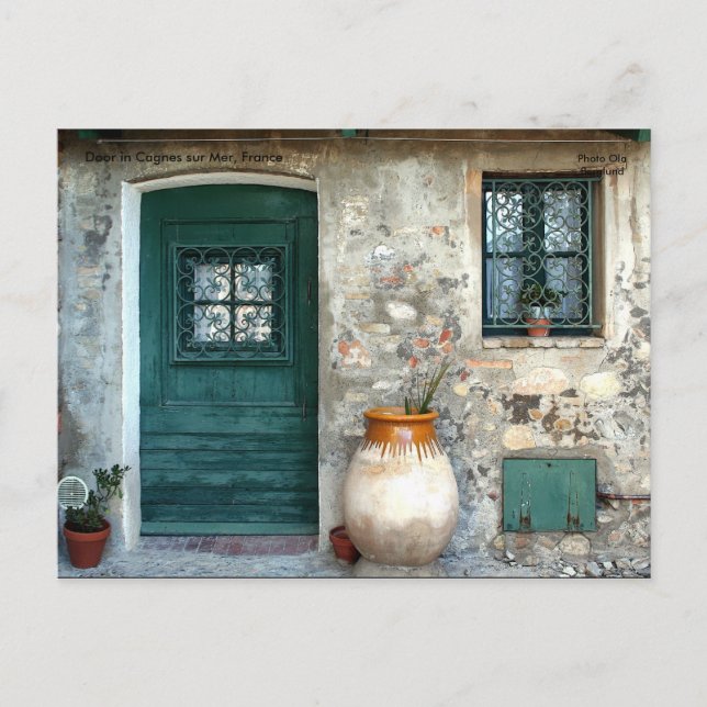 Carte Postale Porte à Cagnes sur Mer, France, ... (Devant)