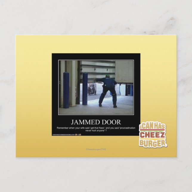 Carte Postale Porte bloquée (Devant)
