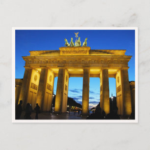 Carte Postale Porte de Brandebourg la nuit Berlin Allemagne Phot
