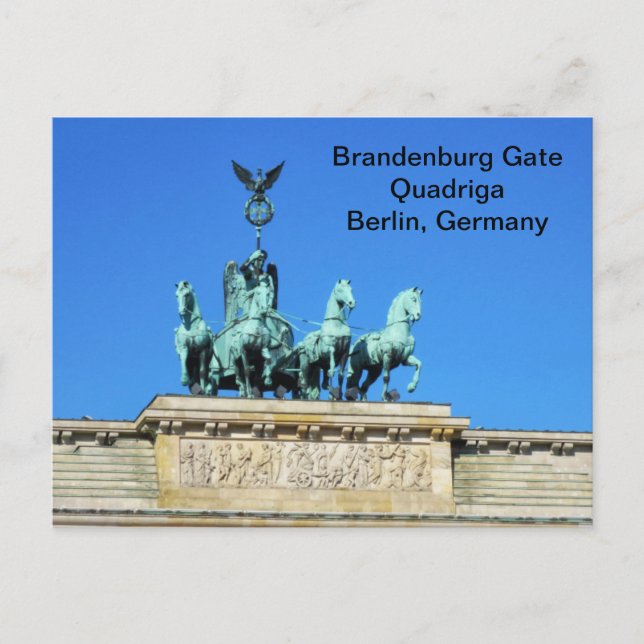 Carte Postale Porte de Brandebourg Quadriga à Berlin, Allemagne (Devant)