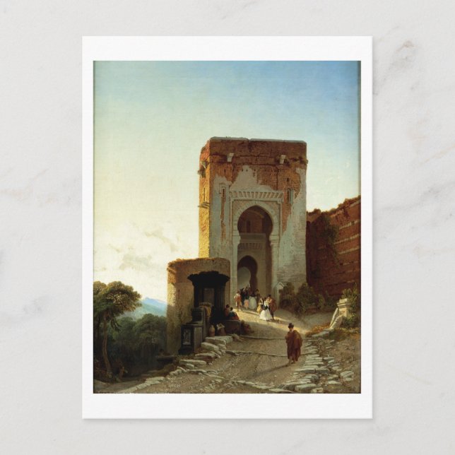 Carte Postale Porte de Justice, Alhambra, Grenade (huile sur toi (Devant)