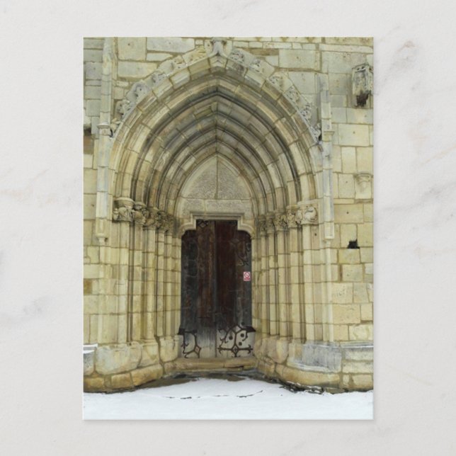 Carte Postale Porte de l'église gothique (Devant)