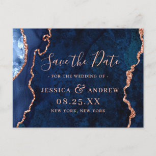 Carte Postale Porte dorée moderne mariage Enregistrer la date