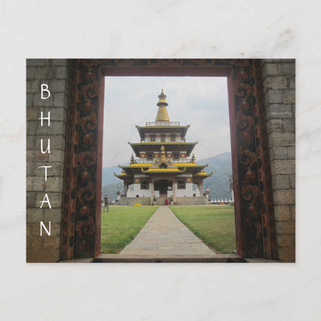 Carte Postale porte du temple bhoutan (Devant)